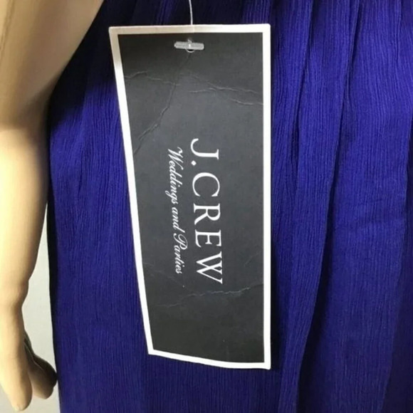 J Crew Nadia silk chiffon dress navy blue size 00 ❤️ - Picture 4 of 7